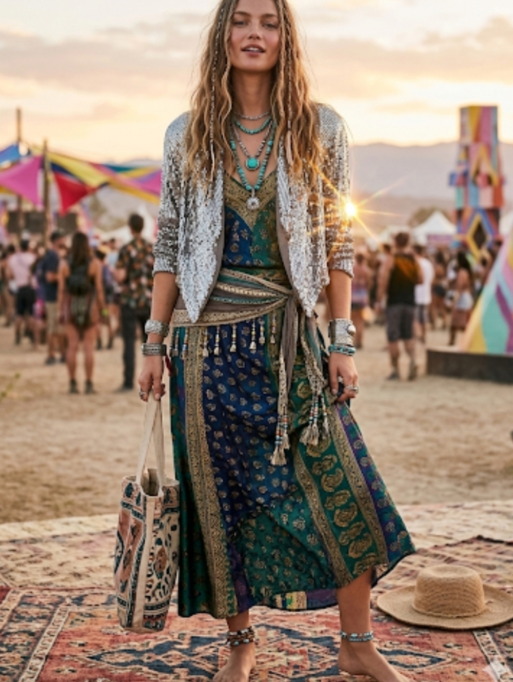 Free People FP One Silver Sequin Bolero Jacket Sz Medium NWOT